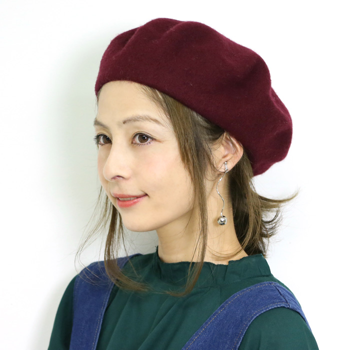 共花ベレー　キャメル CITRINE Chakra ベレー帽 フェルト 帽子 女性用 無地 防寒 秋服