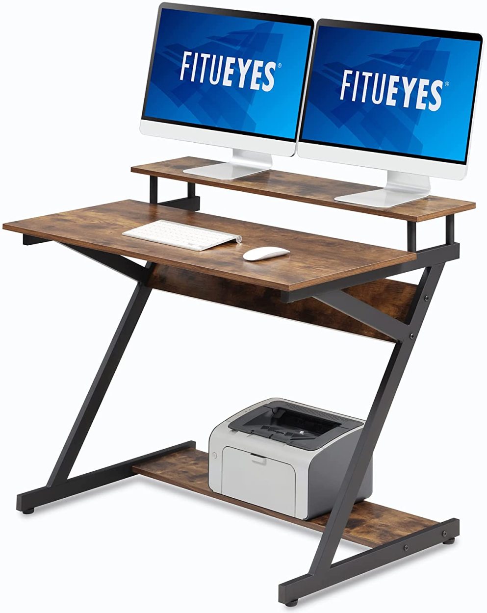 FITUEYES パソコンデスク ゲーミングデスク PCデスク 卓上ラック付き 幅100cm×奥行60cm×高84cm｜fitueyes｜04