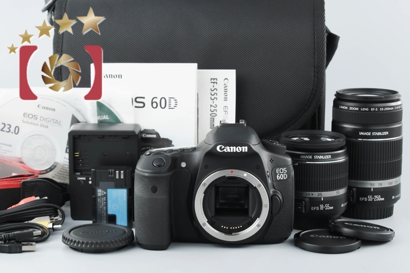 中古】Canon キヤノン EOS 60D ダブルズームキット シャッター回数僅少