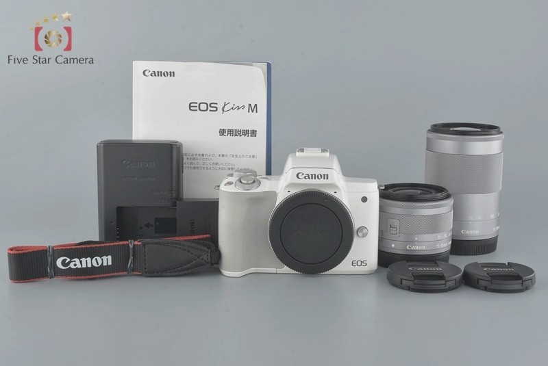 【中古】Canon キヤノン EOS Kiss M ダブルズームレンズキット