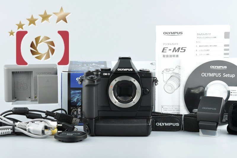 中古】OLYMPUS オリンパス OM-D E-M5 ブラック + HLD-6G パワー