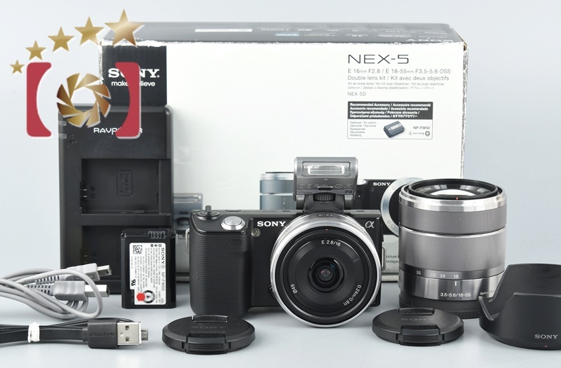 SONY｜α NEX-5D ブラック｜ダブルレンズキット｜デジタル一眼カメラ Amazon | SONY ミラーレス一眼 α NEX-5 ダブルズームレンズ