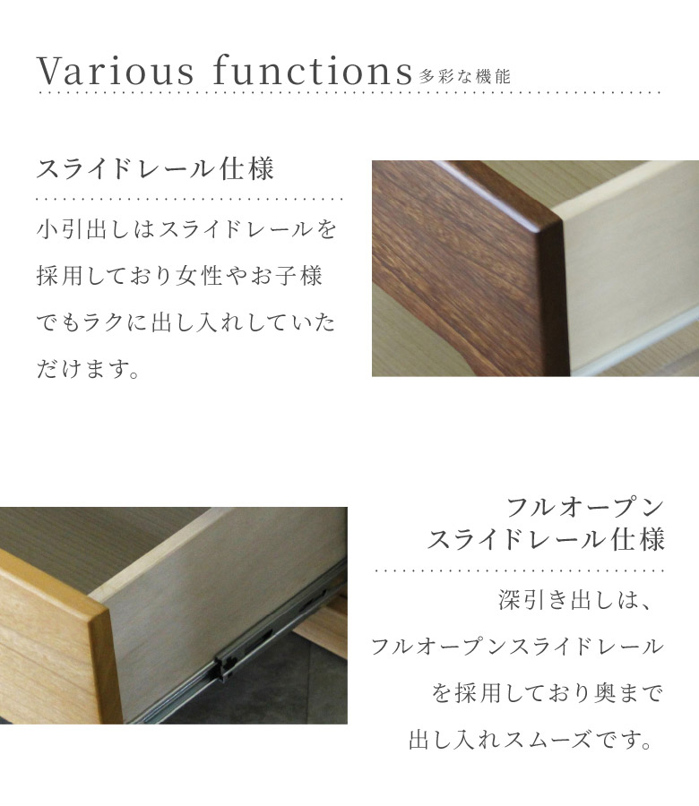 未来商会 ローチェスト 幅75 完成品 おしゃれ 北欧 収納 3段 タンス