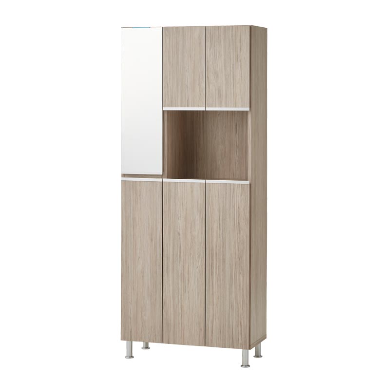 未来商会 下駄箱 靴箱 ハイタイプ 鏡付き ミラー付き 玄関収納 幅75cm