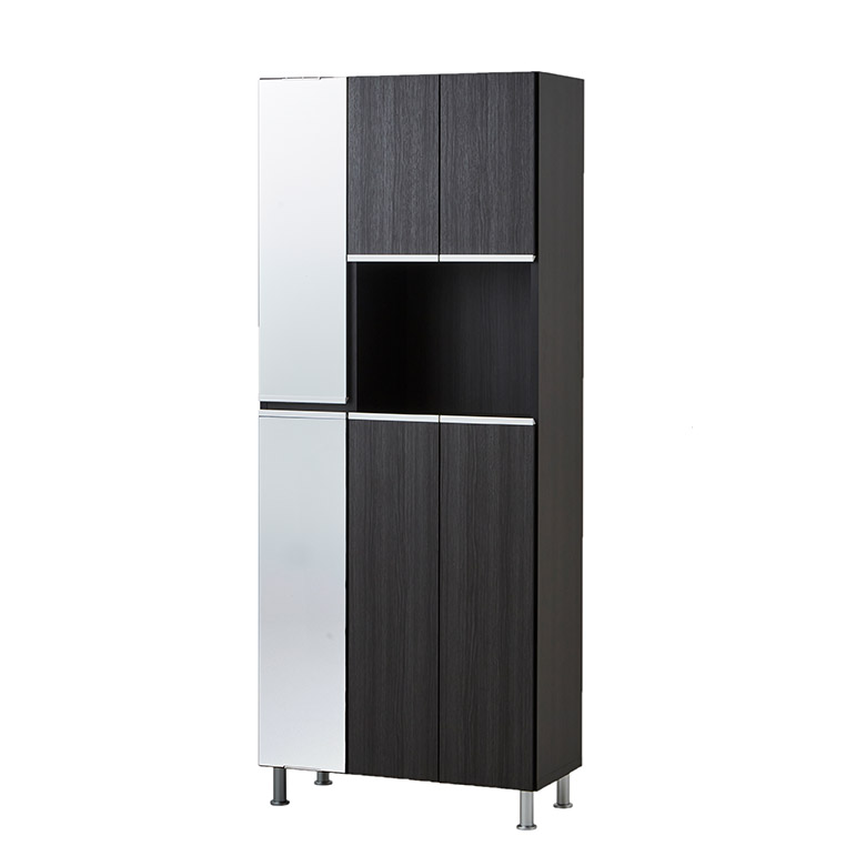 未来商会 シューズボックス 下駄箱 靴箱 幅75cm ミラー付き 全身鏡付き