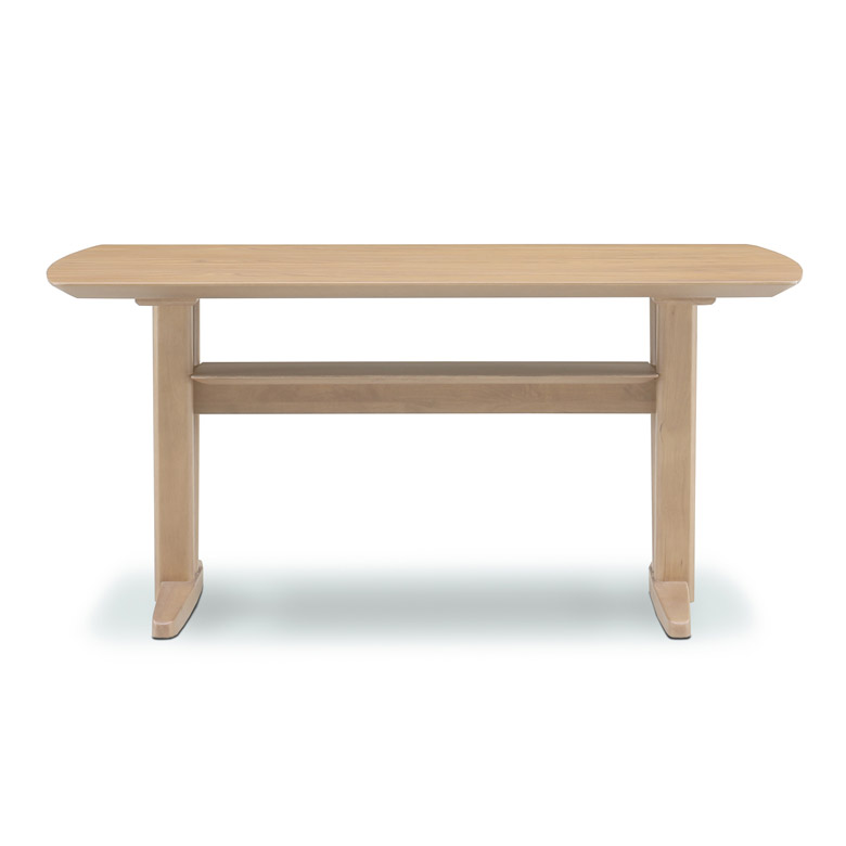 ダイニングテーブル 単品 低め 150cm 4人用 棚付き 北欧 シンプル モダン おしゃれ カフェ風 2本脚 天然木 木製 食卓テーブル_2