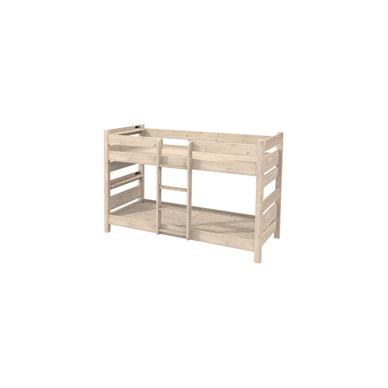 2段ベッド はしご付き 棚付き 国産 日本製 二段ベッド ベッド コンパクト コンセント付き ひのき すのこベッド 分割 シングルベッド｜fiveseason｜04