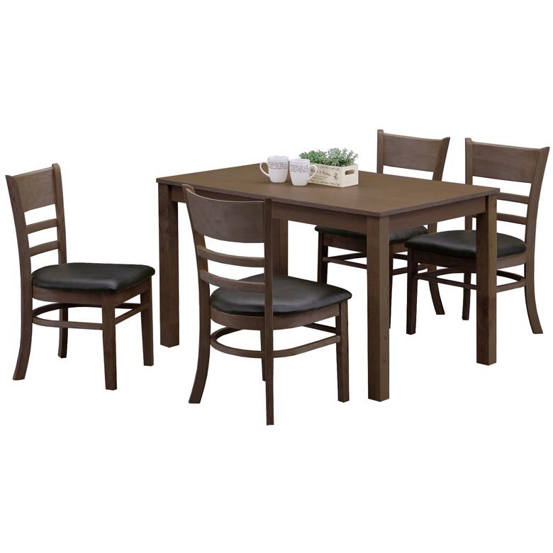ダイニングテーブルセット 5点セット 4人掛け 幅120cm 北欧 おしゃれ コンパクト テーブル 120cm幅 4人用 ブラウン ナチュラル モダン 木目