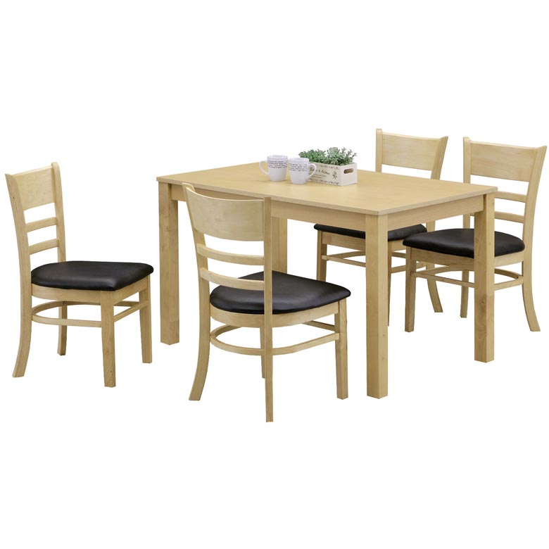 ダイニングテーブルセット 5点セット 4人掛け 幅120cm 北欧 おしゃれ コンパクト テーブル 120cm幅 4人用 ブラウン ナチュラル モダン 木目