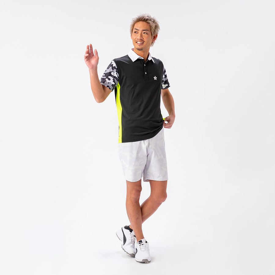 DECEMBERMAY メンズ ゴルフショートパンツ スター柄 美品 FIVE STAR ハーフパンツ ゴルフ メンズ 夏 ショートパンツ ストレッチ