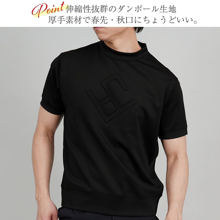 FIVE STAR モックネック ゴルフ メンズ 春 シャツ 半袖 厚手
