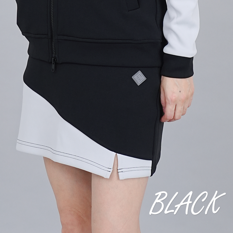 スカート ゴルフウェア レディース 冬 ゴルフスカート 防寒 ストレッチ ウエストゴム 30代 40代 50代 ファイブスター おしゃれ シンプル 配色 切替 | FIVE STAR（ゴルフ） | 02