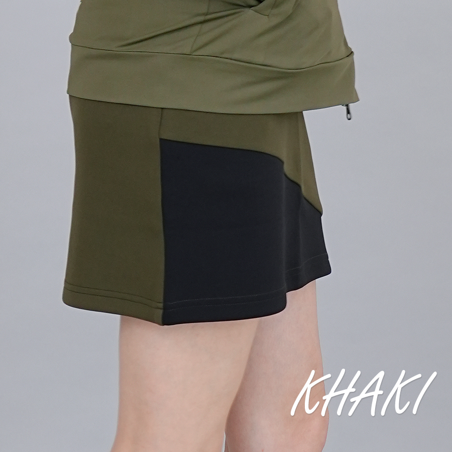 スカート ゴルフウェア レディース 冬 ゴルフスカート 防寒 ストレッチ ウエストゴム 30代 40代 50代 ファイブスター おしゃれ シンプル 配色 切替 | FIVE STAR（ゴルフ） | 01