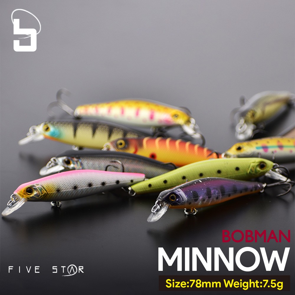 タダ巻きで効く！BOBMAN MINNOW 78S/ボブマン ミノー/ブラックバス/シンキング/ルアー/FIVE  STAR/ファイブスター［ネコポス対応：5] :4523048511544-:FIVE STAR STORE - 通販 - Yahoo!ショッピング