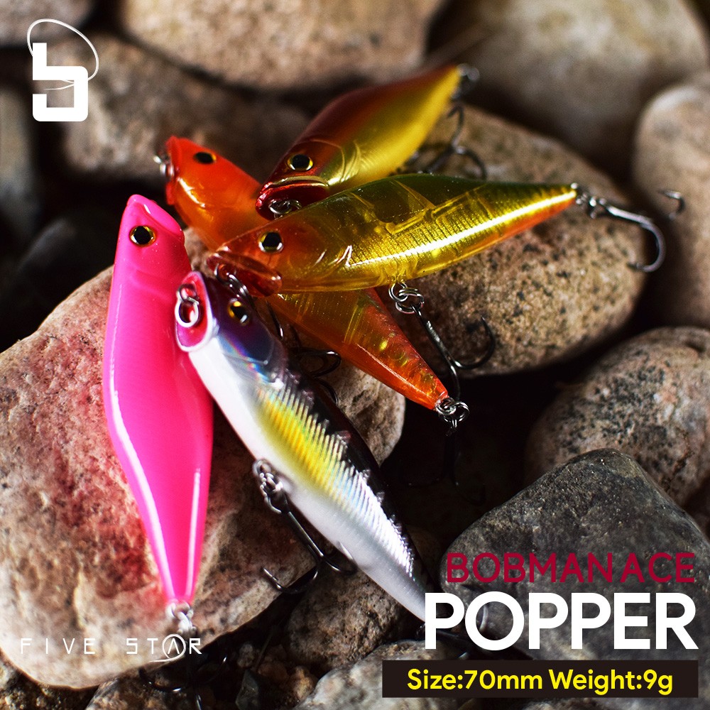 魅せるスプラッシュ！BOBMAN ACE POPPER 70F/ボブマンエース ポッパー/シーバス・チニング/ルアー/FIVE STAR/ファイブスター［ネコポス対応:5]  :4523048511674-:FIVE STAR STORE - 通販 - Yahoo!ショッピング