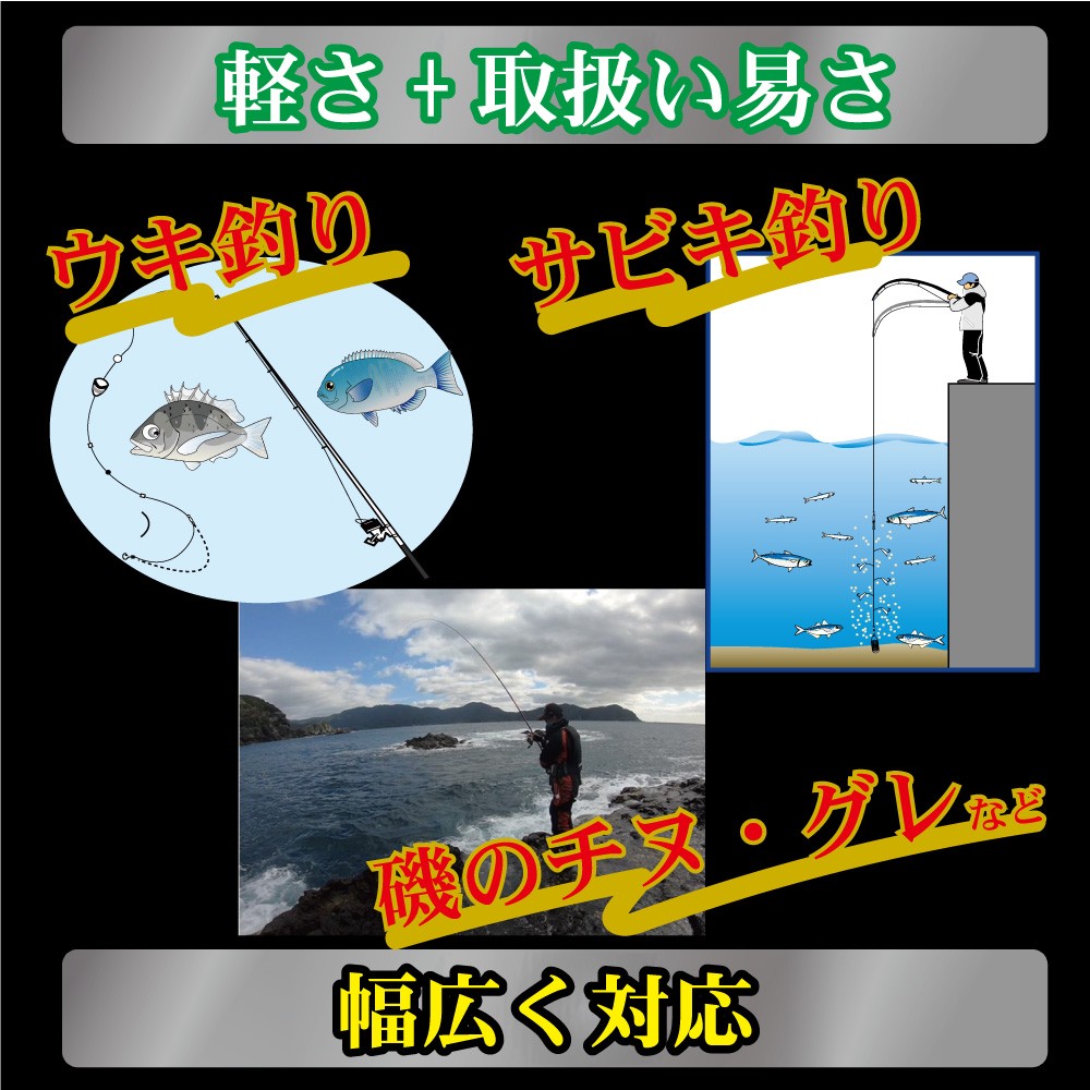 FIVE STAR（釣り） 磯も波止も、コレ1本！黒波 中小継 3-270