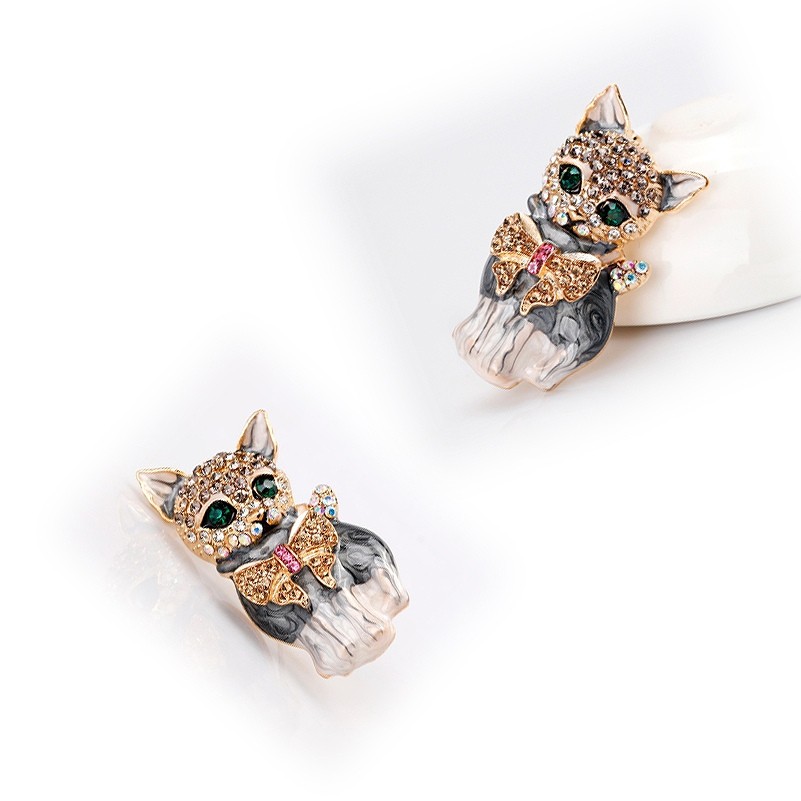 ブローチ 猫 キャット ストールピン クリップ 母の日 敬老の日