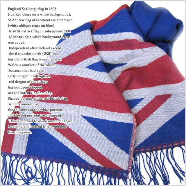 ストール メンズ レディース 秋冬 ユニオンジャック柄大判ストール : i