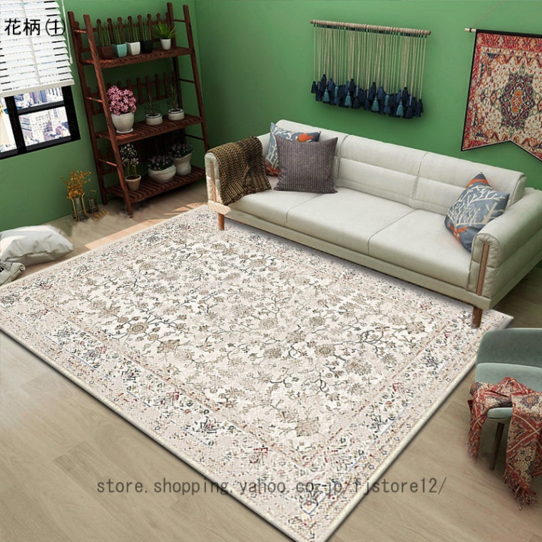 ラグ ラグマット ペルシャ風 かわいい 花柄 マルチカラー 長方形  