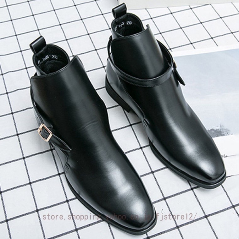 ウエスタンブーツ メンズ ショートブーツ ビジネス ポインテッド