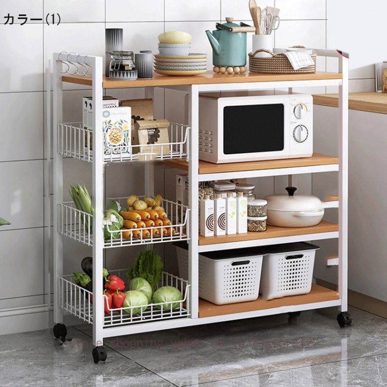 Amazon.co.jp: J-tanzl キッチンワゴン 隙間収納 キャスター付き
