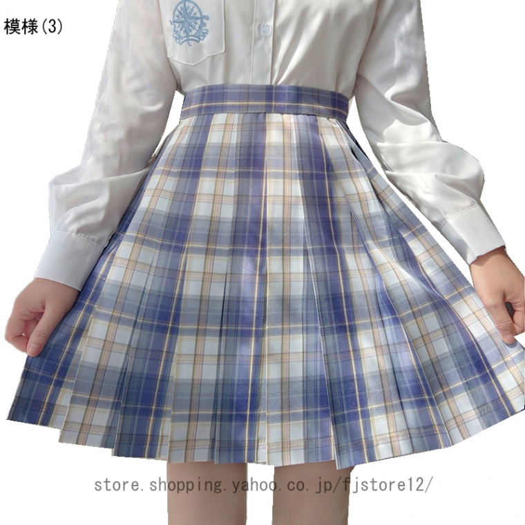 プリーツスカート チェック 制服 スカート 黒 白 ゴルフスカート