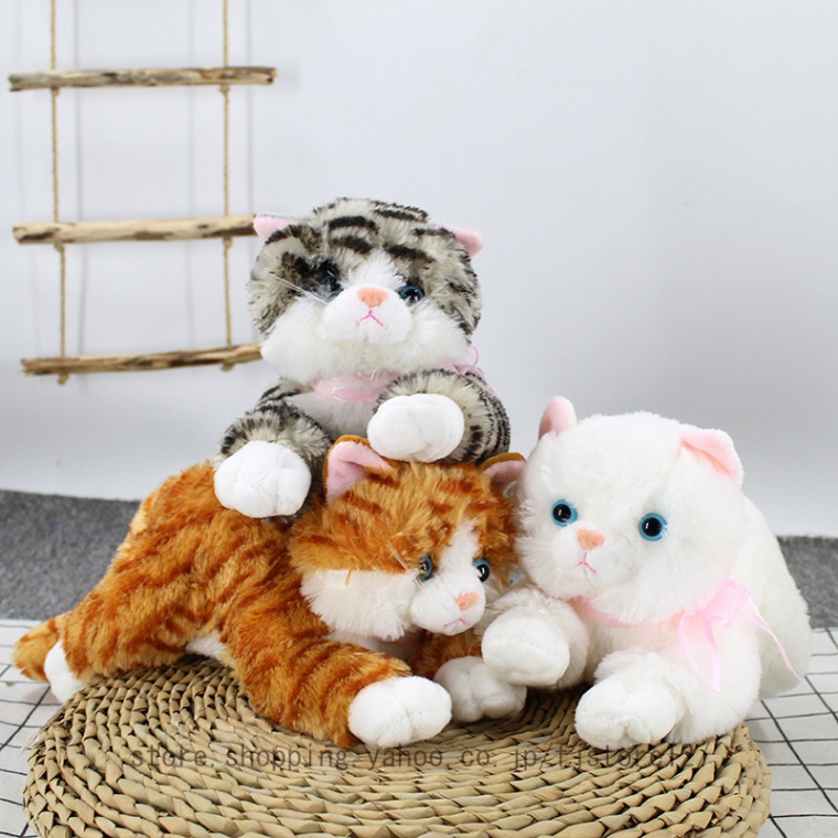Amazon.co.jp: 猫 ぬいぐるみ 置物 リアル 寝そべり ねこ 本物