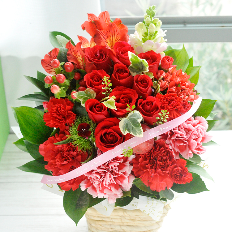 FlowerKitchen 花 フラワーアレンジ おしゃれ 誕生日 10本バラ