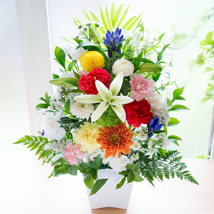 FlowerKitchen お供え 花 旬のおまかせお供え花 Lサイズ