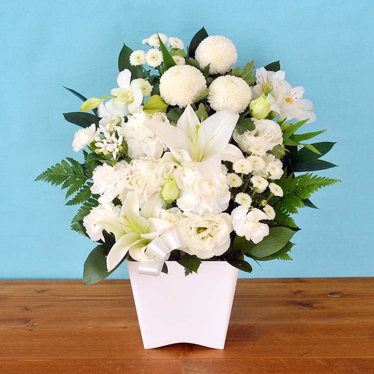 FlowerKitchen お供え 花 ユリのお供えアレンジ Mサイズ