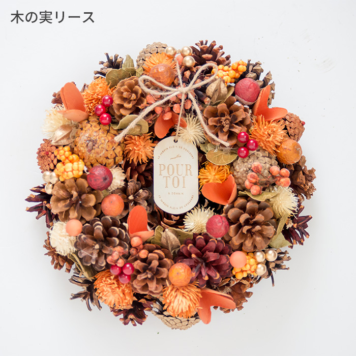 シンカルファと赤い実を紡いだ　三日月型　クリスマス　リース　ドライフラワー FlowerKitchen 新作 リース Mサイズ 2026 直径約23〜25cm 翌日配達