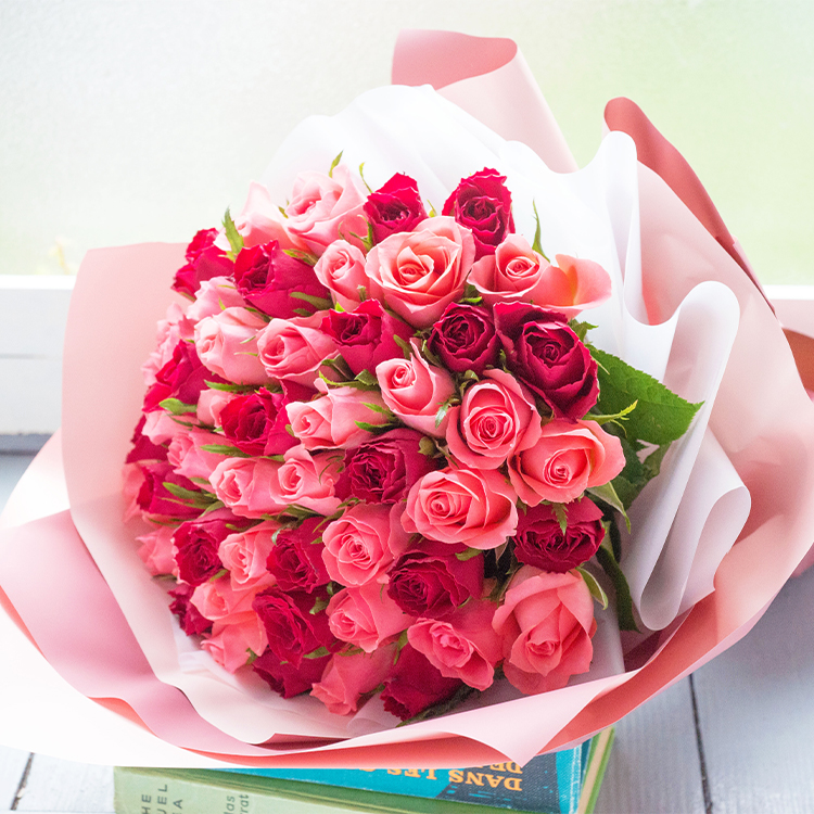 FlowerKitchen 50本バラの花束 誕生日 敬老の日 花束 花 ブーケ