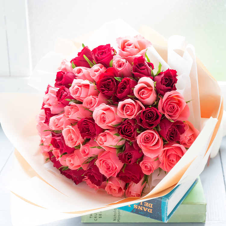 FlowerKitchen 50本バラの花束 誕生日 花束 花 ブーケ プレゼント 生花