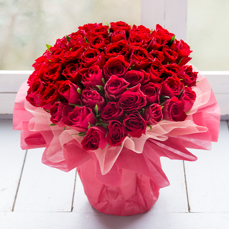 FlowerKitchen 50本バラの花束 誕生日 花束 花 ブーケ プレゼント 生花
