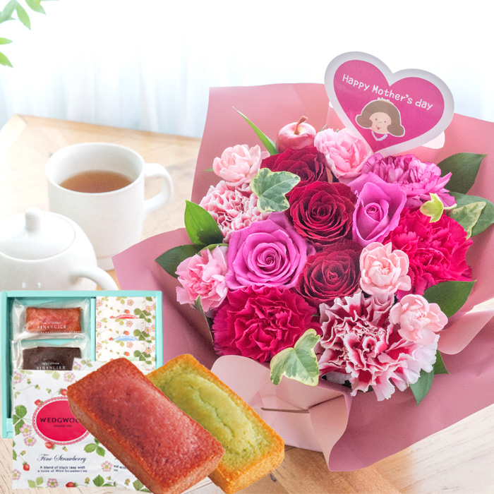 母の日 プレゼント 花とスイーツ 選べる バラのギフト と スイーツ セット 2024  FKHH｜fkjiyugaoka｜03