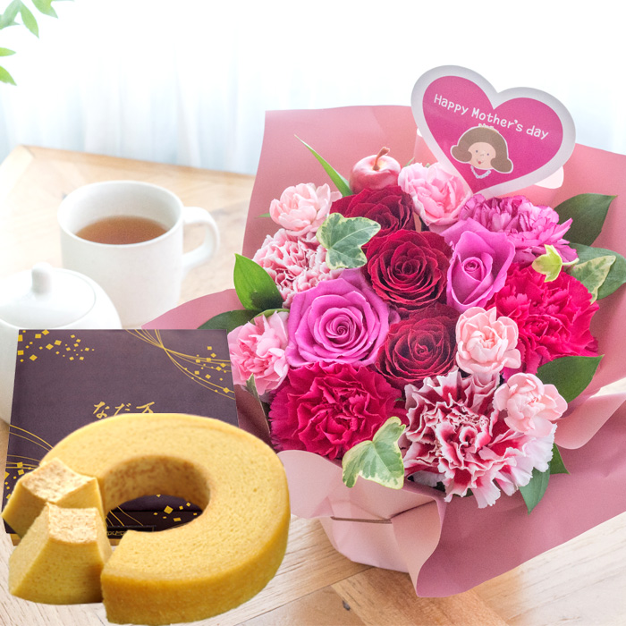 母の日 プレゼント 花とスイーツ 選べる バラのギフト と スイーツ セット 2024  FKHH｜fkjiyugaoka｜04