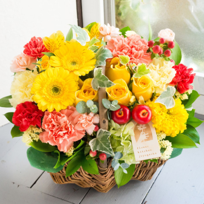 FlowerKitchen 花 フラワーアレンジ 誕生日 ガーベラバスケット FlowerKitchen 花 フラワーアレンジ 誕生日 ガーベラバスケット