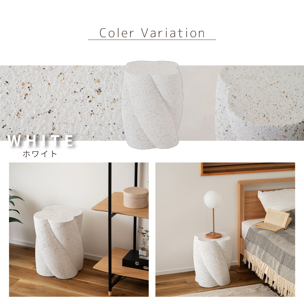 東谷 サイドテーブル 高さ40cm おしゃれ 大理石調 オブジェ ナイト