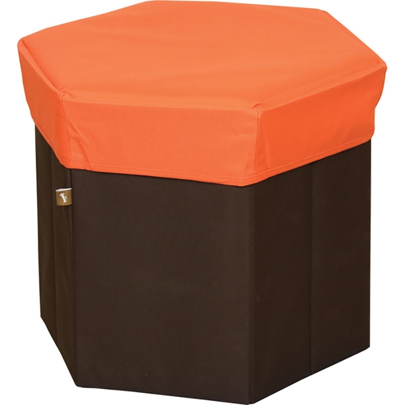スツール 椅子 イス いす 収納 ボックス 収納ケース 収納ボックス 六角形 ヘキサゴン 折りたたみ 折り畳み コンパクト スリム 箱 小物収納 おしゃれ オレンジ｜fkolme｜02