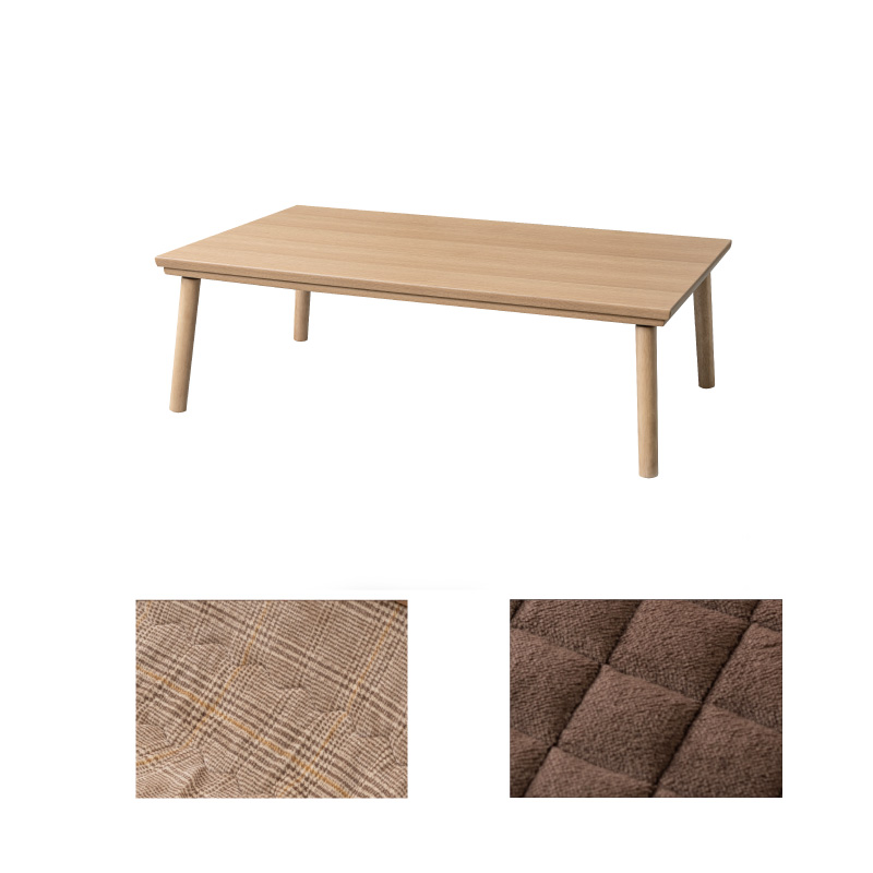 東谷 こたつセット 3点 こたつテーブル 120×75 長方形 フランネル 床暖