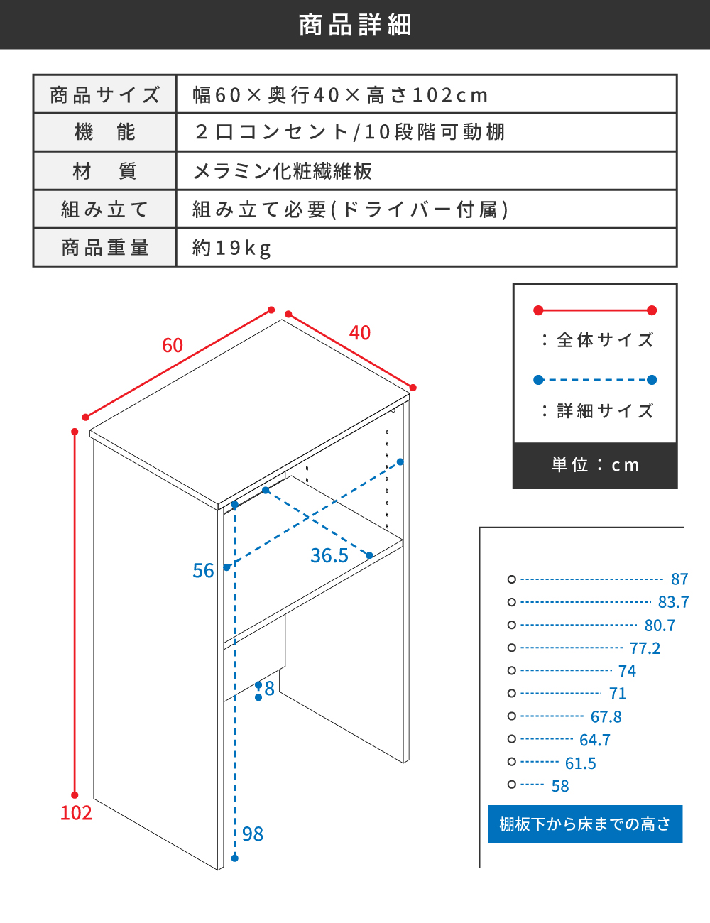 食器棚 レンジ台 キッチンボード キッチンラック レンジラック キッチン 収納 幅60