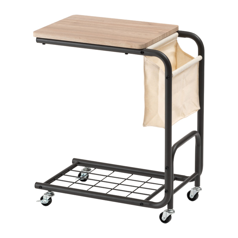 東谷 サイドテーブル キャスター付き コの字 ソファ 木製 木目調