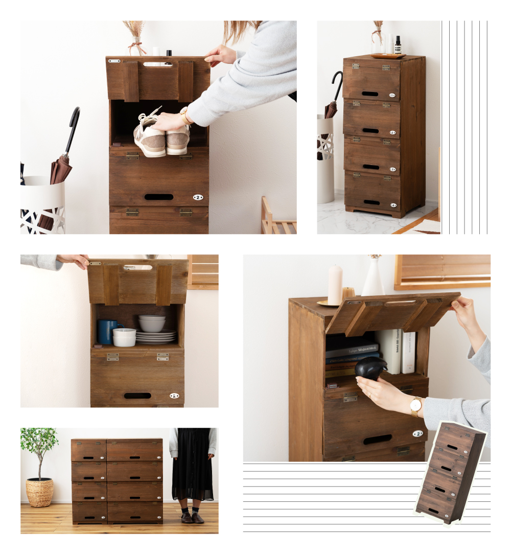 シューズラック スリム 4段 おしゃれ