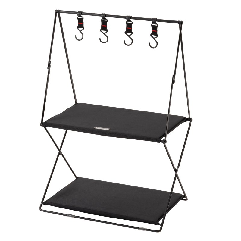 東谷 折りたたみ棚 おしゃれ フック付き 幅47 コンパクト 持ち運び