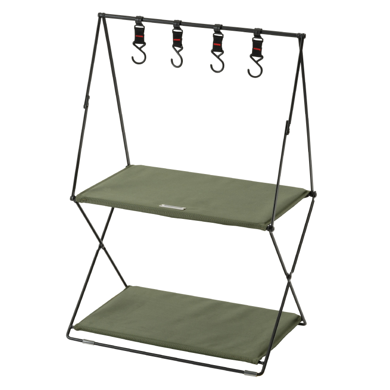 東谷 折りたたみ棚 おしゃれ フック付き 幅47 コンパクト 持ち運び