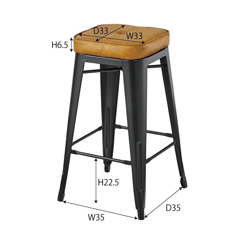 東谷 カウンターチェア 高さ70cm ハイスツール 背もたれなし 正方形
