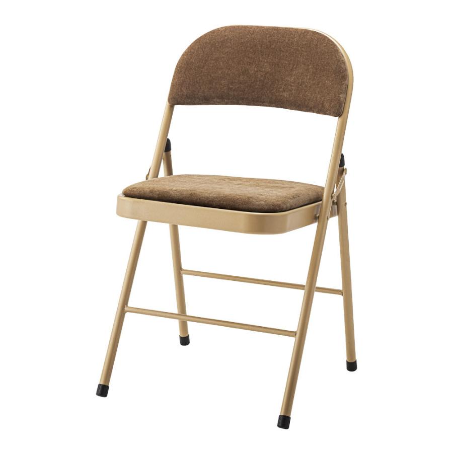 折りたたみチェア 椅子 おしゃれ パイプ スチール 折りたたみ式 チェアー イス アームレス ベロア シンプル｜fkolme｜02