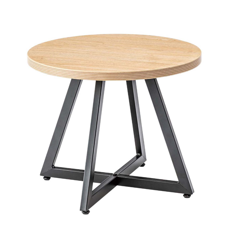 サイドテーブル ナイトテーブル テーブル 机 おしゃれ 丸型 円形 木目調 スチール 黒フレーム シンプル｜fkolme｜03