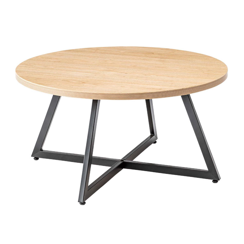サイドテーブル ナイトテーブル 机 おしゃれ 丸型 円形 木目調 スチール 黒フレーム シンプル｜fkolme｜03