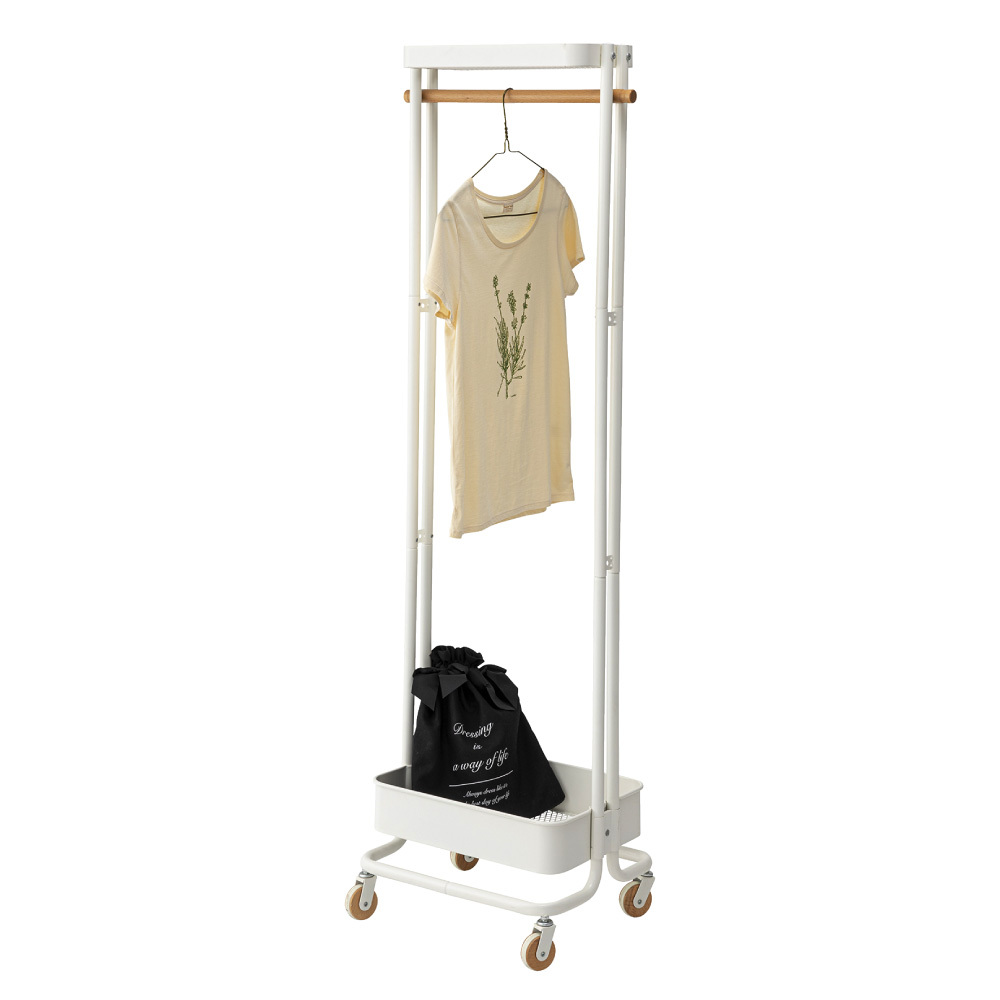 東谷 ハンガーワゴン PW-55GR 343 東谷 ハンガーラック キャスター付き ハンガーワゴン 棚つき おしゃれ